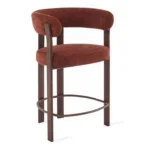 Barkruk Rose - Burgundy met Armleuning