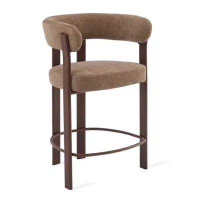 Barkruk Rose - Taupe met Armleuning