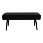 Skiby Bench - Bench, velvet, black, black legs 100x35x44 cm HN1207