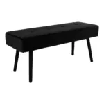 Skiby Bench - Bench, velvet, black, black legs 100x35x44 cm HN1207 - Afbeelding 2