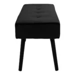 Skiby Bench - Bench, velvet, black, black legs 100x35x44 cm HN1207 - Afbeelding 3