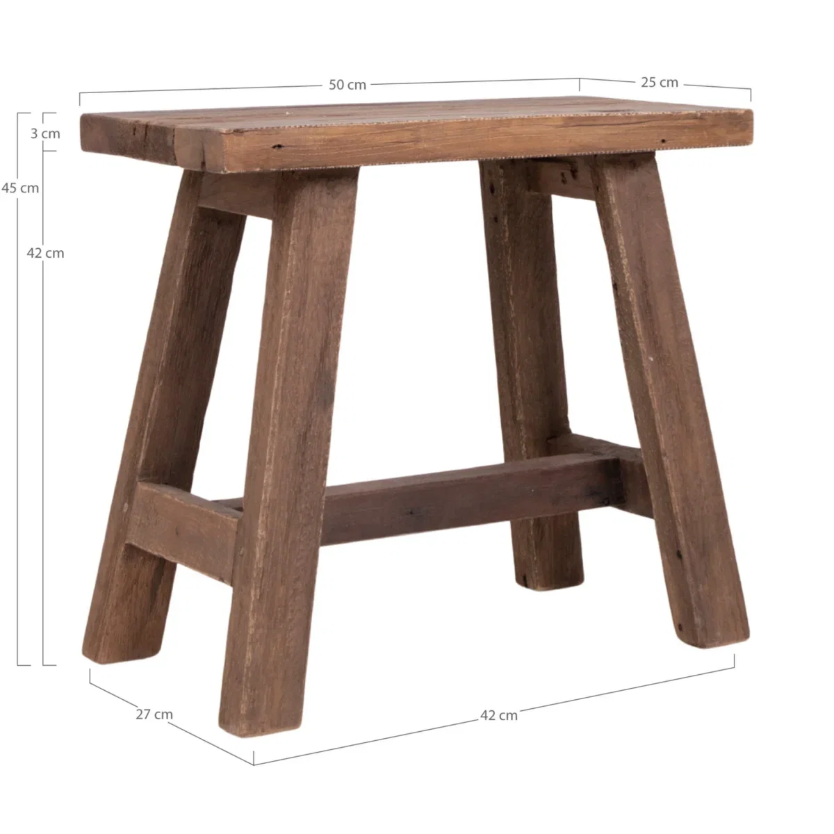 Barcelona Bench - Bench, teak, natural 50x25x45 cm - Afbeelding 5