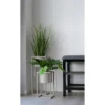 Padova Bench - Bench with cushion and 2 shelves, grey, black legs 100x34x50 cm - Afbeelding 7