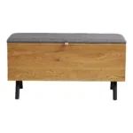 Barco Bench with storage - Bench with storage, oak look 92x33x48 cm - Afbeelding 2