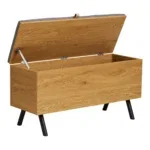 Barco Bench with storage - Bench with storage, oak look 92x33x48 cm - Afbeelding 4