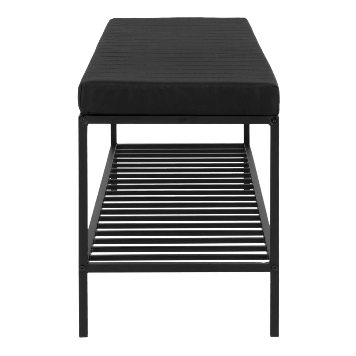 Vita Bench - Bench with cushion and shelf, black with black legs 100x36x48,5 cm - Afbeelding 3