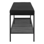 Vita Bench - Bench with cushion and shelf, black with black legs 100x36x48,5 cm - Afbeelding 3