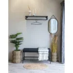 Vita Bench - Bench with cushion and shelf, black with black legs 100x36x48,5 cm - Afbeelding 7