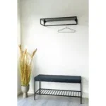 Vita Bench - Bench with cushion and shelf, black with black legs 100x36x48,5 cm - Afbeelding 9
