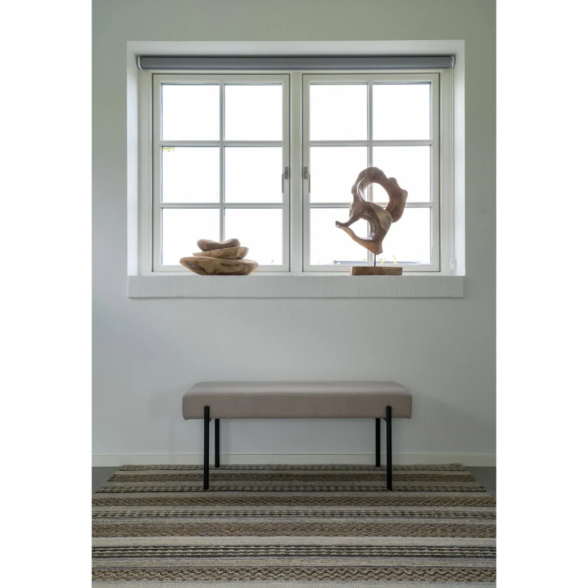 Swindon Bench - Bench, stone, black legs 100x36x42,5 cm, HN1231 - Afbeelding 4