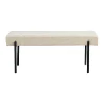 Swindon Bench - Bench, bouclé, white, black legs 100x36x42,5 cm, HN1232