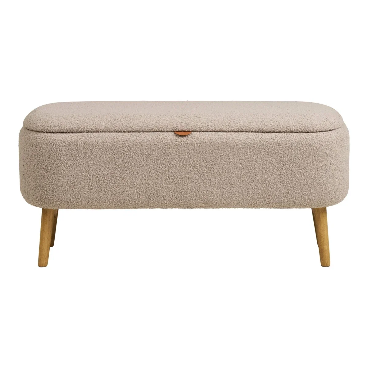 Harlow Bench - Bench with storage, bouclé, beige 95x37x45 cm, HN1063 - Afbeelding 2