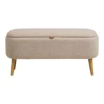 Harlow Bench - Bench with storage, bouclé, beige 95x37x45 cm, HN1063 - Afbeelding 2