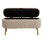 Harlow Bench - Bench with storage, bouclé, beige 95x37x45 cm, HN1063 - Afbeelding 3