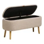 Harlow Bench - Bench with storage, bouclé, beige 95x37x45 cm, HN1063 - Afbeelding 4