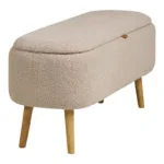 Harlow Bench - Bench with storage, bouclé, beige 95x37x45 cm, HN1063 - Afbeelding 5