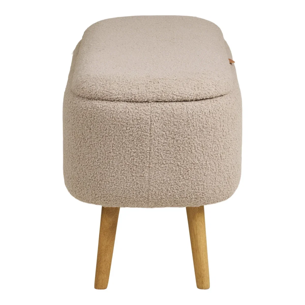 Harlow Bench - Bench with storage, bouclé, beige 95x37x45 cm, HN1063 - Afbeelding 6