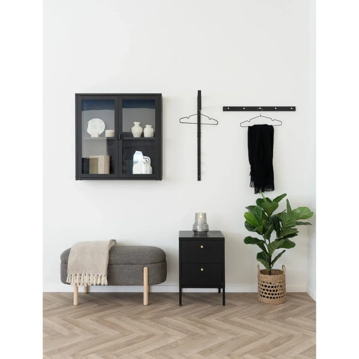 Branca Bench - Bench with storage, brown/natural 97x40x48 cm, HN1237 - Afbeelding 9