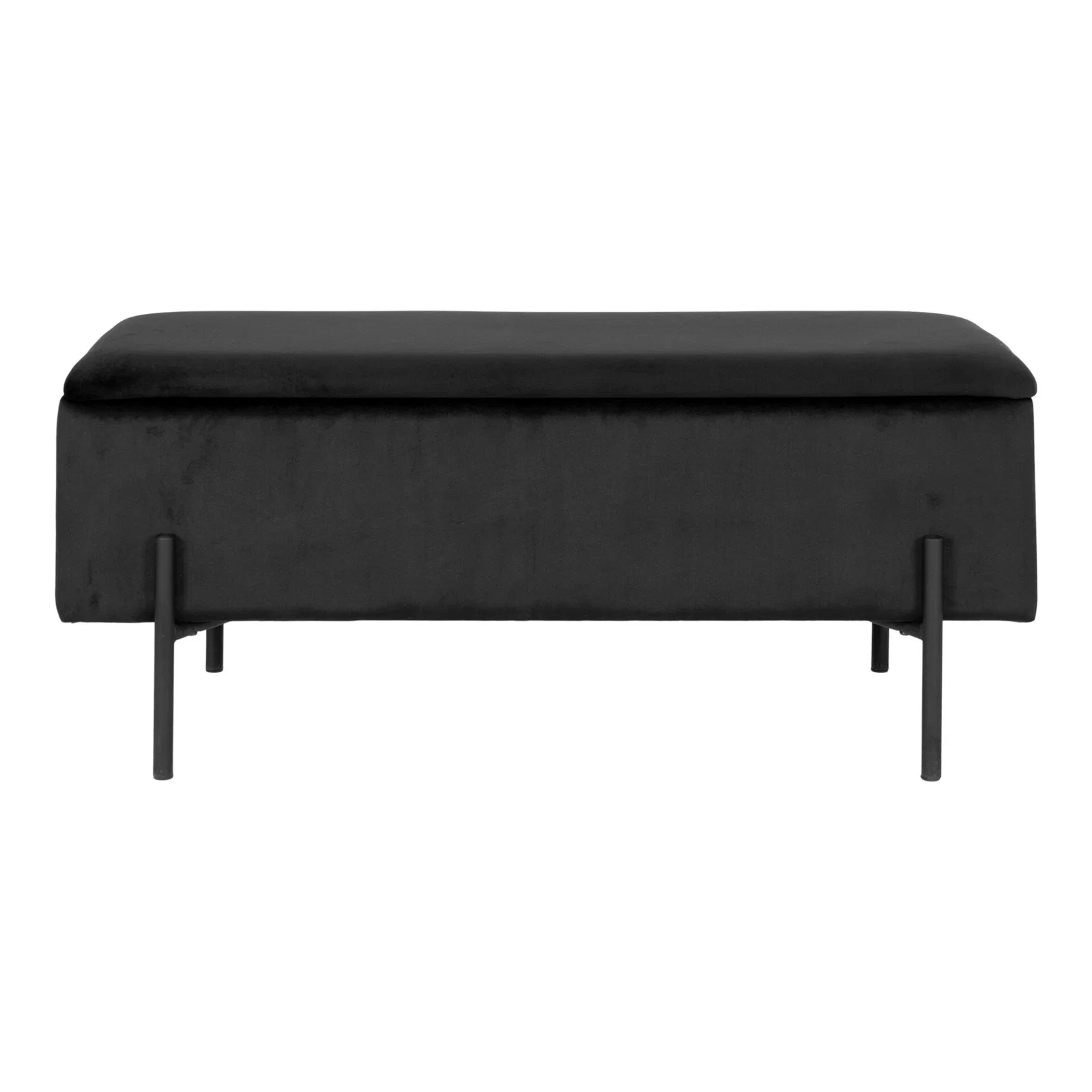 1409060-0.webp Watford Bench - Bench with storage, velvet, black 95x36,5x43 cm, HN1207 - Afbeelding 1