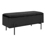 Watford Bench - Bench with storage, velvet, black 95x36,5x43 cm, HN1207 - Afbeelding 2