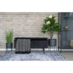Watford Bench - Bench with storage, velvet, black 95x36,5x43 cm, HN1207 - Afbeelding 4