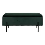 Watford Bench - Bench with storage, velour, green 95x36,5x43 cm, HN1206