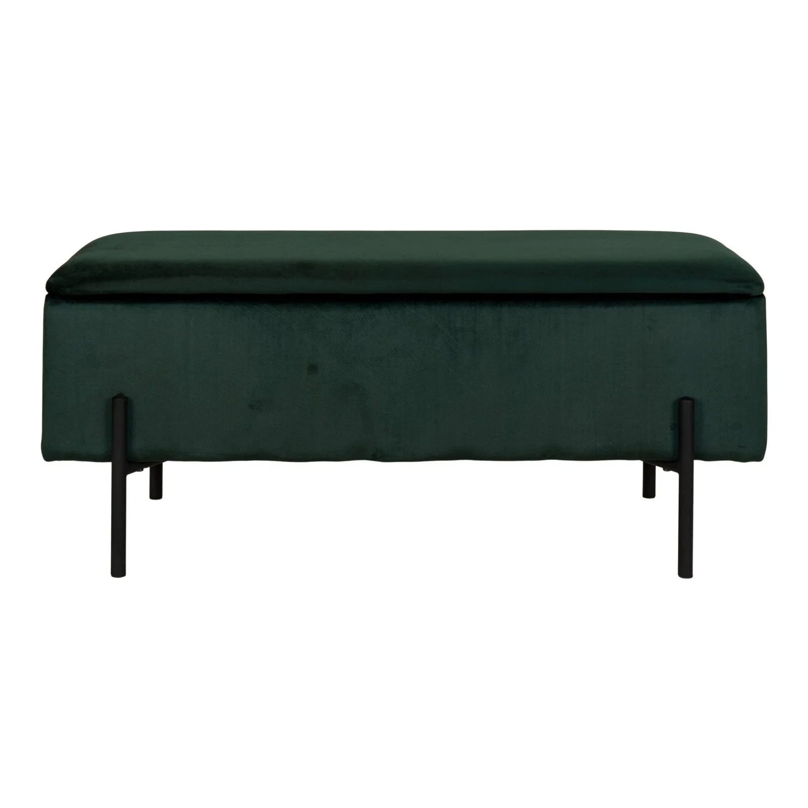 1409070-0.webp Watford Bench - Bench with storage, velour, green 95x36,5x43 cm, HN1206 - Afbeelding 1