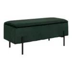 Watford Bench - Bench with storage, velour, green 95x36,5x43 cm, HN1206 - Afbeelding 2
