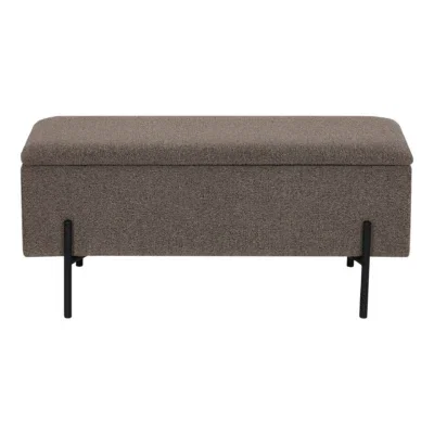 Watford Bench - Bench with storage, bouclé, brown 95x36,5x43 cm, HN1061