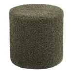 Ejby Pouf - Pouf, teddy, green ø34x36 cm, HN1301