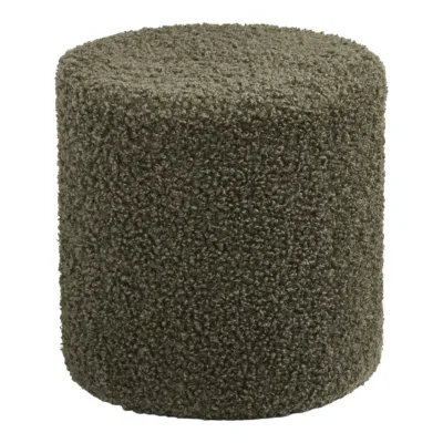 Ejby Pouf - Pouf, teddy, green ø34x36 cm, HN1301