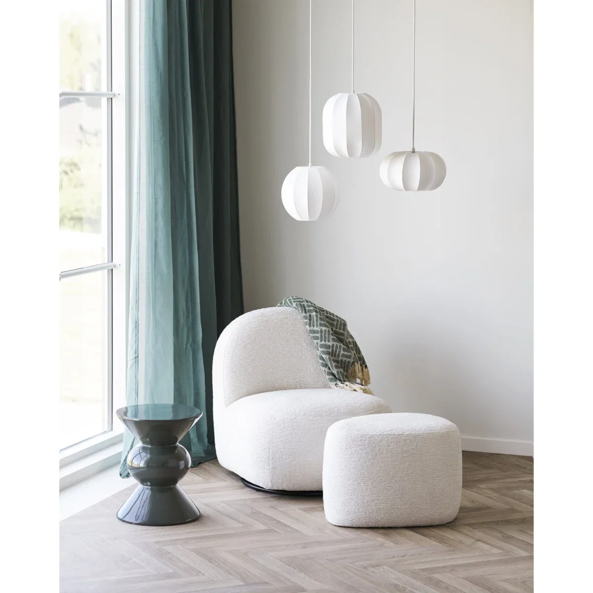 Hilo Pouf - Pouf, off-white 55x40x39 cm, HN1081 - Afbeelding 5