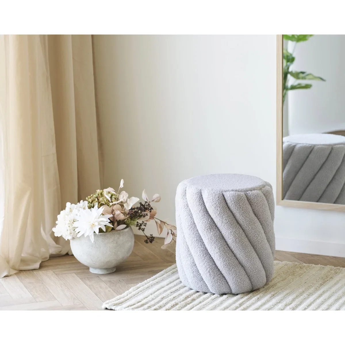 Sana Pouf - Pouf, grey ø38x40 cm, HN1082 - Afbeelding 3