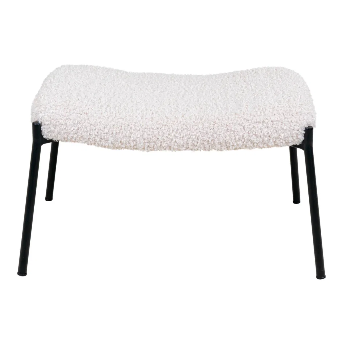 Glasgow Footrest - Footrest, artificial lambskin, white, black legs HN1090 - Afbeelding 2