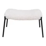 Glasgow Footrest - Footrest, artificial lambskin, white, black legs HN1090 - Afbeelding 2