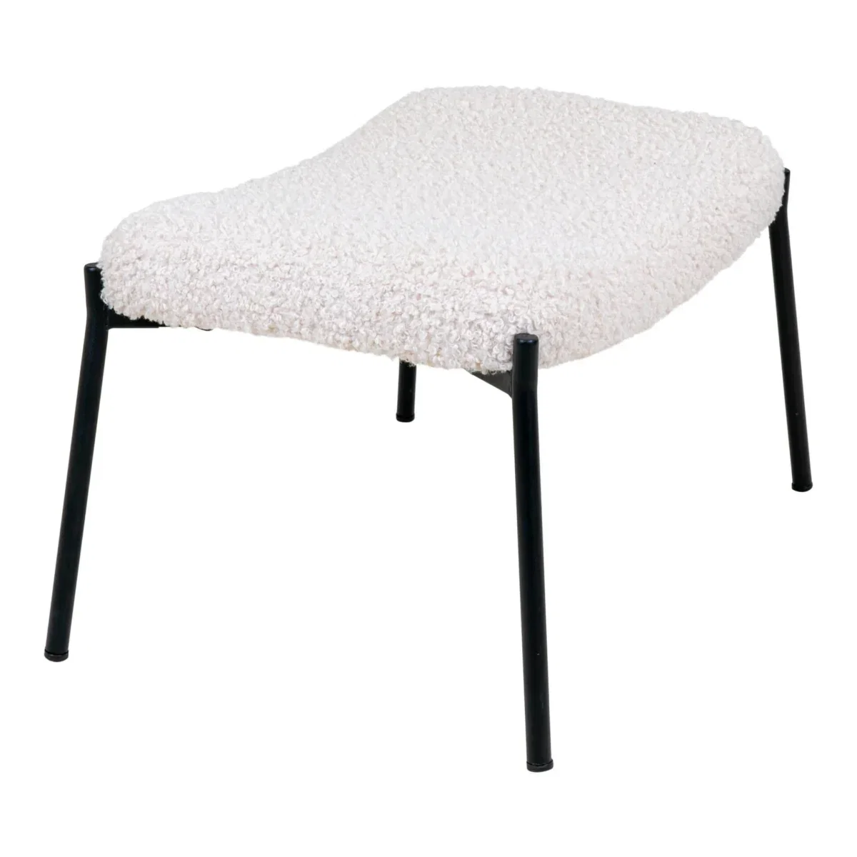 Glasgow Footrest - Footrest, artificial lambskin, white, black legs HN1090 - Afbeelding 3