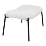 Glasgow Footrest - Footrest, artificial lambskin, white, black legs HN1090 - Afbeelding 3