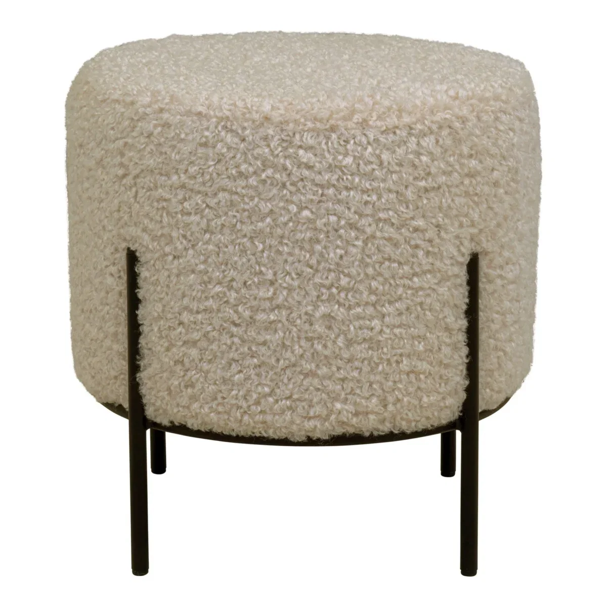 Alford Pouf - Pouf, teddy, grey-brown, black legs, 35,5x37 cm, HN1091 - Afbeelding 2