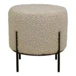 Alford Pouf - Pouf, teddy, grey-brown, black legs, 35,5x37 cm, HN1091 - Afbeelding 2