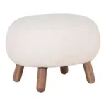 Savona Footrest - Footrest, artificial lambskin, artificial lambskin, white with walnut look legs HN1094