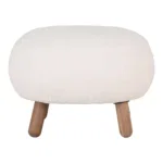Savona Footrest - Footrest, artificial lambskin, artificial lambskin, white with walnut look legs HN1094 - Afbeelding 2