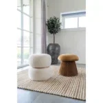 Milford Pouf - Pouf, teddy, white ø38x41 cm, HN1234 - Afbeelding 2