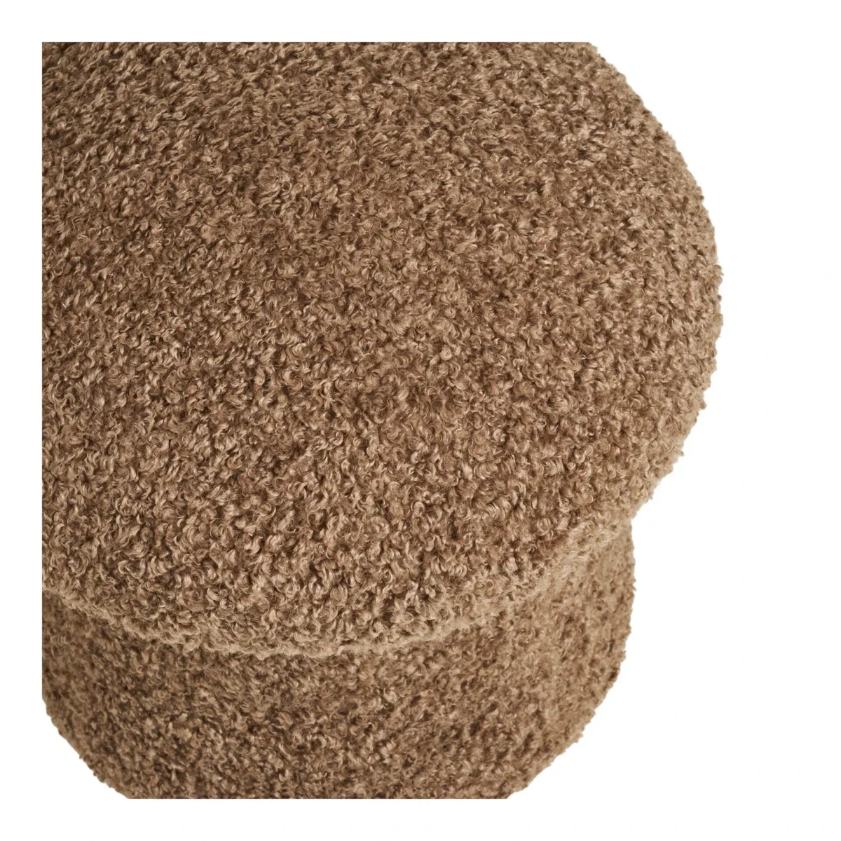 Enna Pouf - Pouf, artificial fur, brown ø45x45 cm, HN1062 - Afbeelding 2