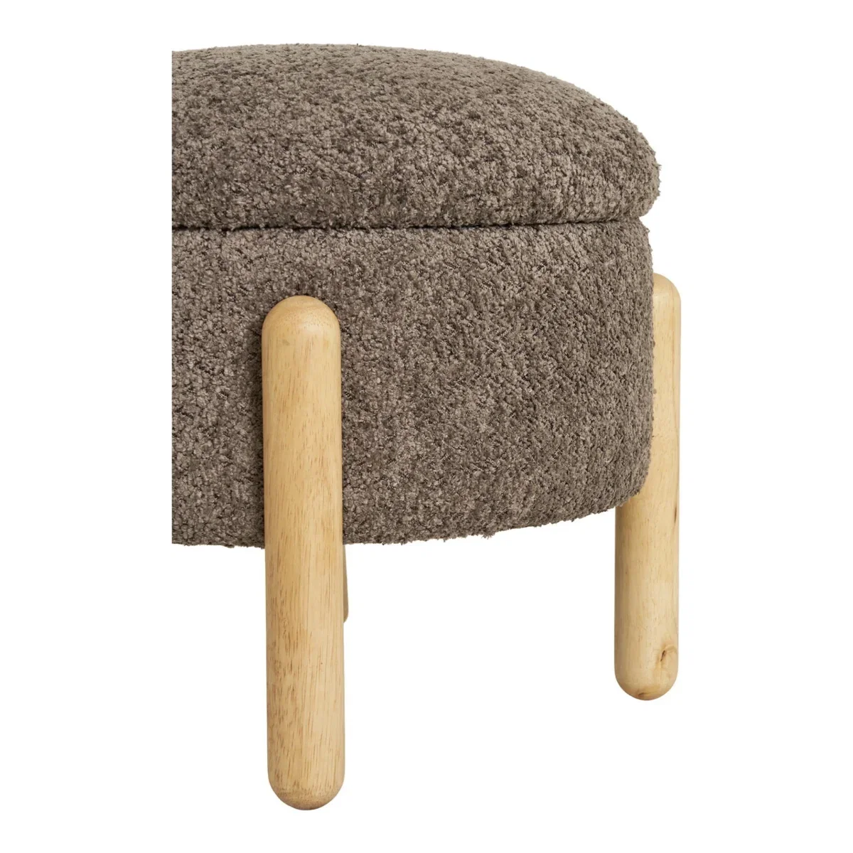 Medas Pouf - Pouf with storage, brown/nature ø45x36 cm, HN1237 - Afbeelding 4