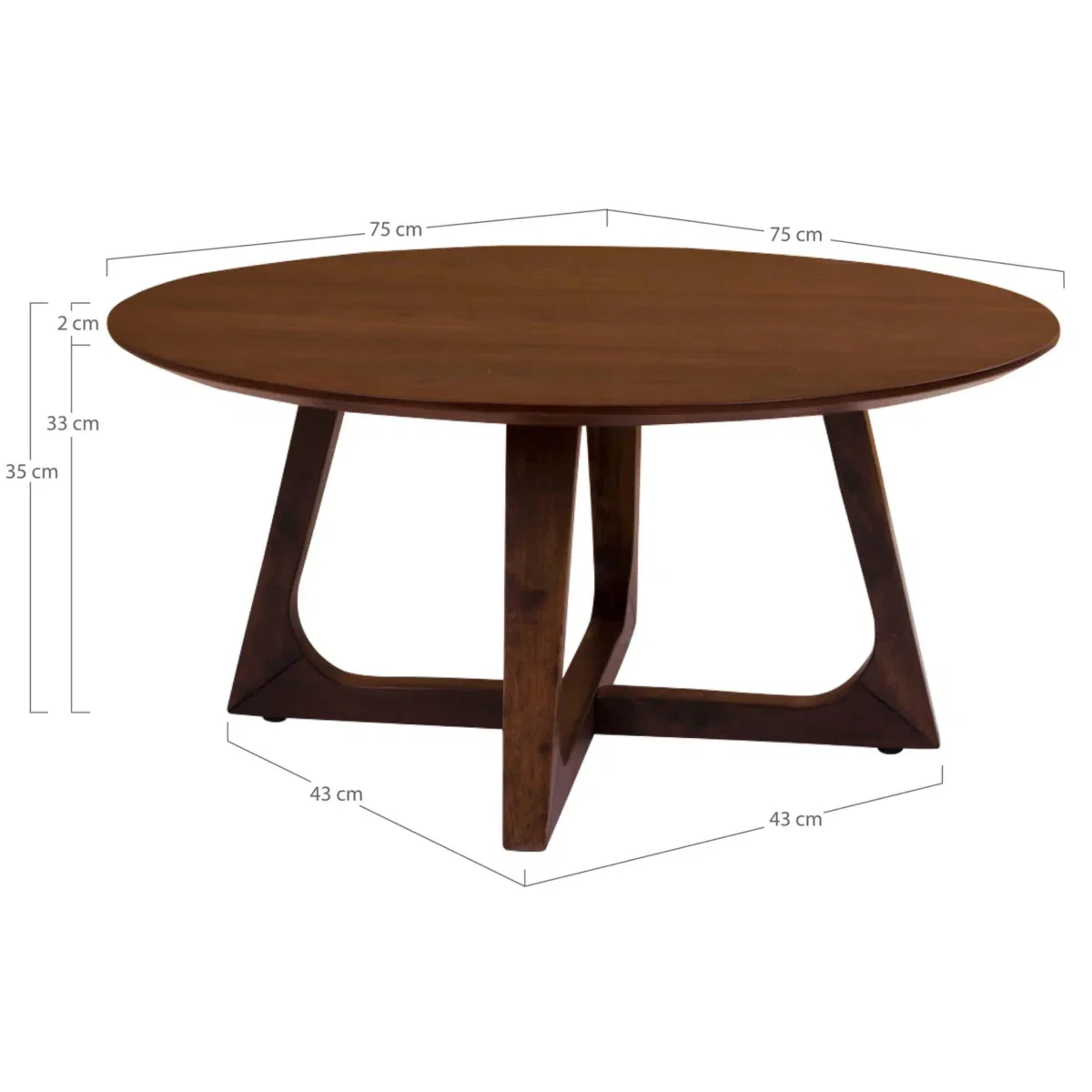 Hellerup Coffee Table - Coffee table, walnut veneer ø75x36 cm - Afbeelding 3