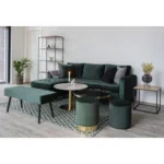 Bolzano Coffee Table - Coffee Table, marble look top, brass look base ø70x45 cm - Afbeelding 5