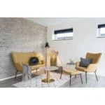 Bolzano Coffee Table - Coffee Table, marble look top, brass look base ø70x45 cm - Afbeelding 6