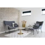 Bolzano Coffee Table - Coffee Table, marble look top, brass look base ø70x45 cm - Afbeelding 8
