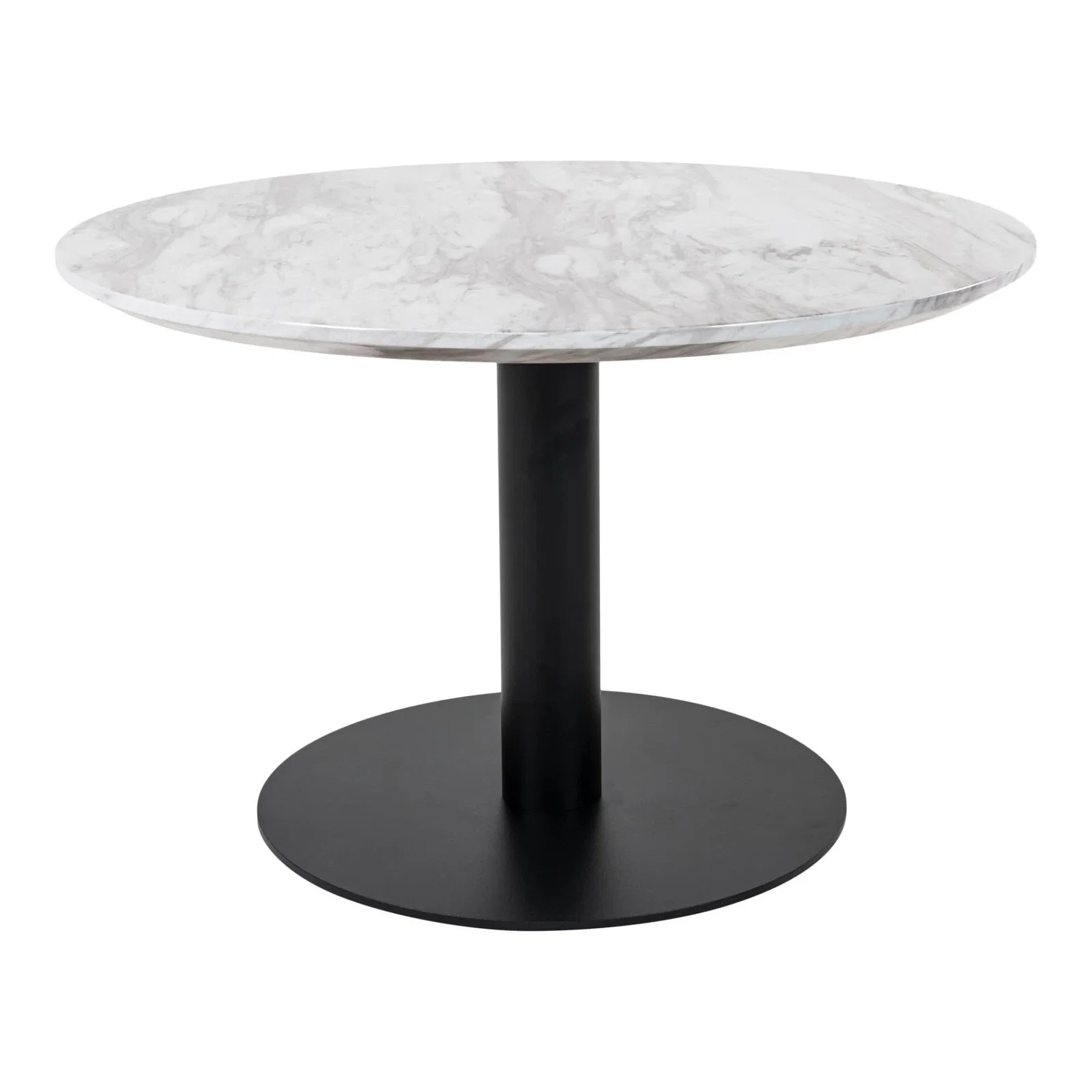 2101163-0.webp Bolzano Coffee Table - Coffee table, marble look top, white, black base ø70x45 cm - Afbeelding 1