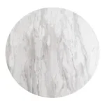 Bolzano Coffee Table - Coffee table, marble look top, white, black base ø70x45 cm - Afbeelding 2